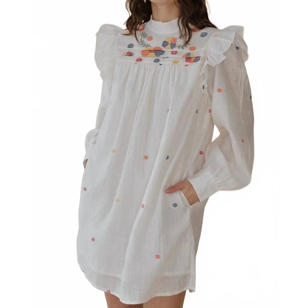 NEW GUADALUPE DESIGN lola short dress in white